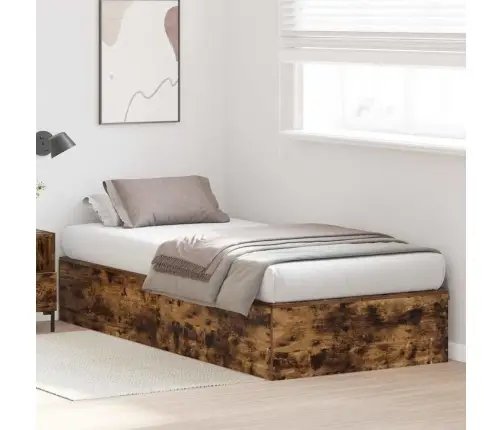 Lova Su Daiktų Laikymo Vieta Rūkyta Ąžuolas 80 X 200 Cm