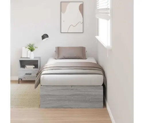 Lova Su Daiktų Laikymo Vieta Pilkas Sonoma 80 X 200 Cm