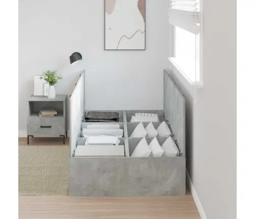 Lova Su Daiktų Laikymo Vieta Betono Pilka 90 X 200 Cm