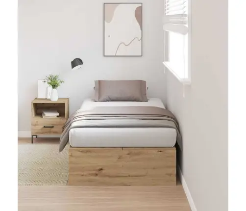 Lova Su Daiktų Laikymo Vieta Amatininkų Ąžuolas 90 X 200 Cm