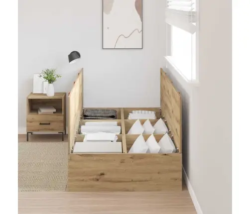 Gultas Rāmis Ar Uzglabāšanu Artisan Oak 100 X 200 Cm Vidaxl