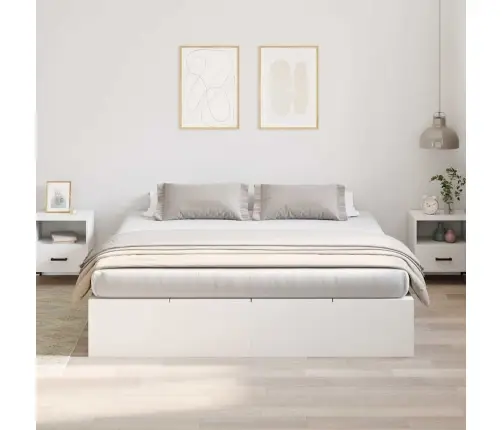 Gultas Rāmis Ar Uzglabāšanu, Balts, 200X200 Cm Vidaxl