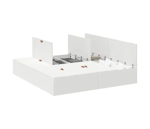 Gultas Rāmis Ar Uzglabāšanu, Balts, 200X200 Cm Vidaxl