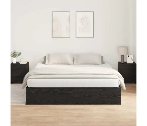 Uzglabāšanas Gultas Rāmis Melna Ozola 200X200 Cm Vidaxl