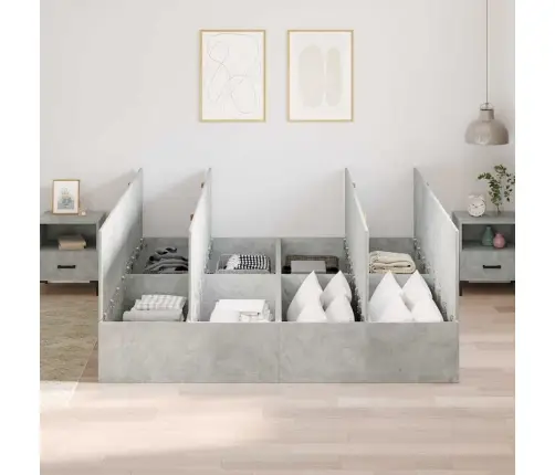 Gultas Rāmja Uzglabāšanas Risinājums Pelēkā Krāsā 200X200 Cm Vidaxl