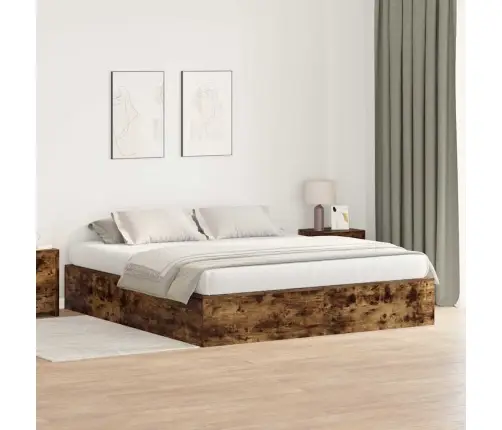 Uzglabāšanas Gultas Rāmis No Smalkais Ozola 200 X 200 Cm Vidaxl