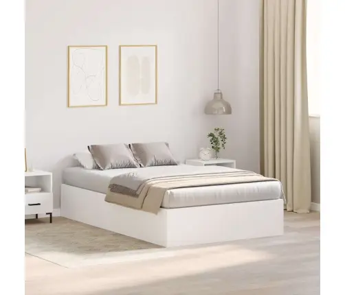 Voodi Hoiukohaga Raam Valge 120 X 200 Cm Tehispuit