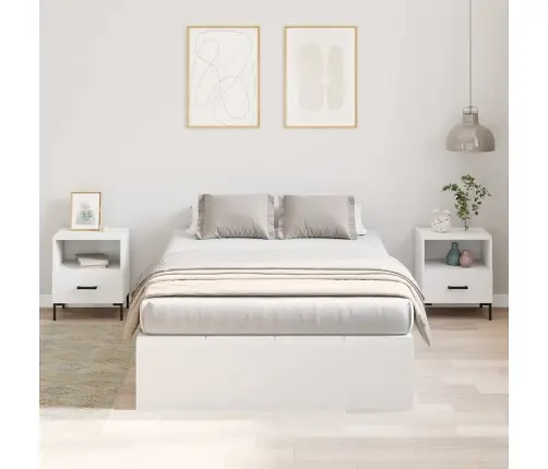 Voodi Hoiukohaga Raam Valge 120 X 200 Cm Tehispuit