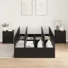 Lova Su Daiktų Laikymo Vieta Juodas Ąžuolas 120 X 200 Cm