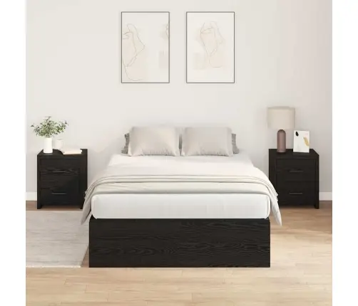 Lova Su Daiktų Laikymo Vieta Juodas Ąžuolas 120 X 200 Cm