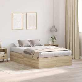 Voodi Raam Ladustamisega Sonoma Tamm 120 X 200 Cm Tehispuit