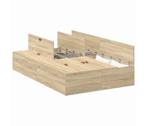 Uzglabāšanas Gultas Rāmis Sonona Ozols 120 X 200 Cm Vidaxl