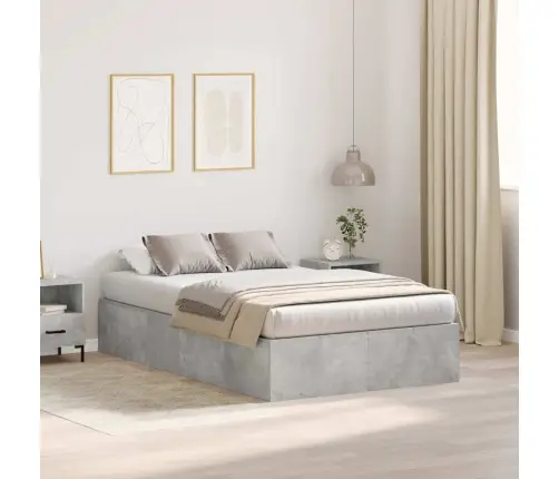 Voodi Hoiukohaga Raam Betoonhall 120 X 200 Cm Tehispuit