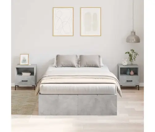 Voodi Hoiukohaga Raam Betoonhall 120 X 200 Cm Tehispuit