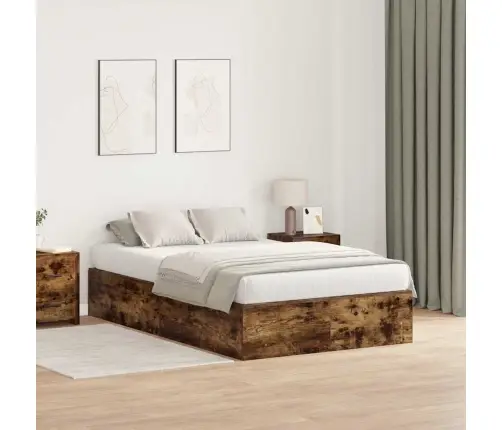 Uzglabāšanas Gultas Rāmis Dūmakainā Ozola Krāsā 120X200 Cm Vidaxl