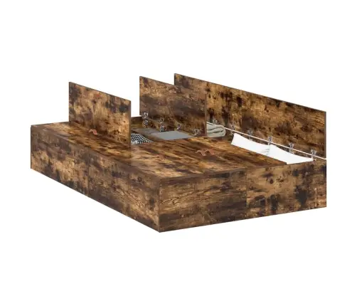 Uzglabāšanas Gultas Rāmis Dūmakainā Ozola Krāsā 120X200 Cm Vidaxl