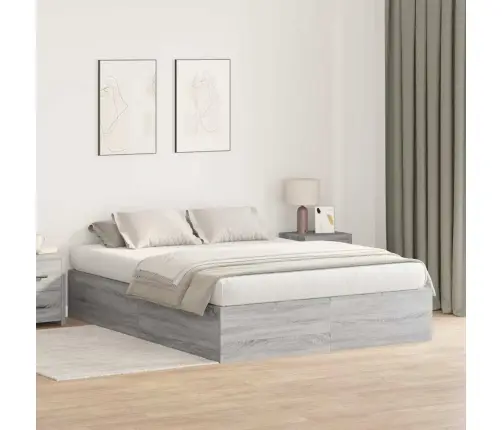 Pelēks Sonoma Uzglabāšanas Gultas Rāmis 140X200 Cm Vidaxl