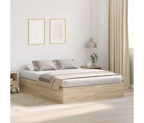 Voodi Hoiukohaga Raam Sonoma Tamm 150 X 200 Cm Tehispuit