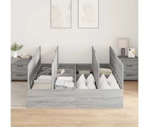 Voodi Hoiukohaga Raam Hall Sonoma 150 X 200 Cm Tehispuit