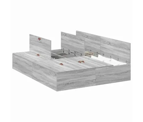 Voodi Hoiukohaga Raam Hall Sonoma 150 X 200 Cm Tehispuit