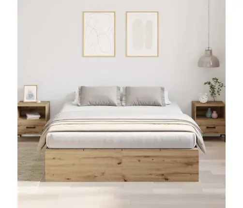 Voodi Raam Ladustamisega Käsitöötamm 150 X 200 Cm Tehispuit