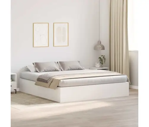 Voodi Hoiukohaga Raam Valge 180 X 200 Cm Tehispuit