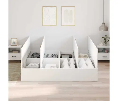 Voodi Hoiukohaga Raam Valge 180 X 200 Cm Tehispuit