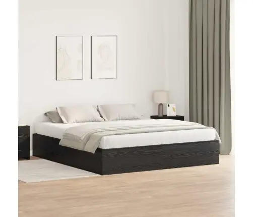 Voodi Hoiukohaga Raam Must Tamm 180 X 200 Cm Tehispuit