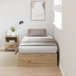 Voodi Raam Ladustamisega Käsitöötamm 90 X 190 Cm Tehispuit