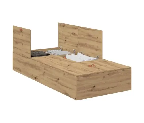 Uzglabāšanas Gultas Rāmis Mākslīgā Ozola Krāsā 90 X 190 Cm Vidaxl