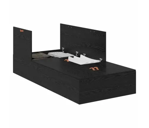 Lova Su Daiktų Laikymo Vieta Juodas Ąžuolas 70 X 190 Cm