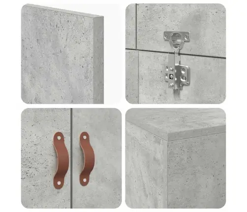 Gultas Rāmis, Betona Pelēks, 75 X 190 Cm, Inženierijas Koks. Vidaxl