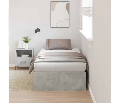 Gultas Rāmis, Betona Pelēks, 75 X 190 Cm, Inženierijas Koks. Vidaxl