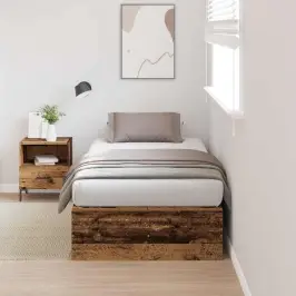 Gultas Rāmis Vecs Koks 75 X 190 Cm Inženierijas Koks Vidaxl