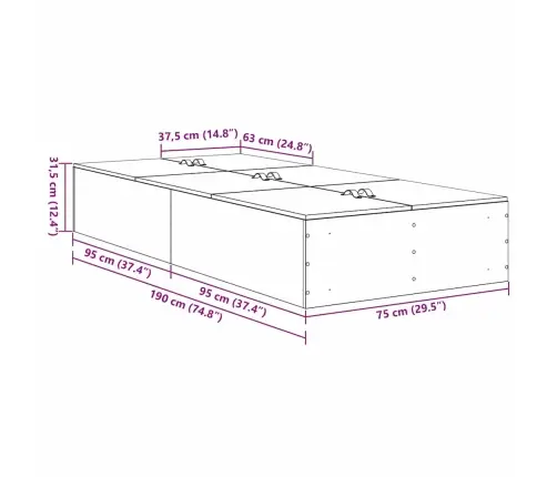 Lovos Rėmas Sena Mediena 75 X 190 Cm Apdirbta Mediena