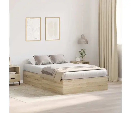 Voodi Hoiukohaga Raam Sonoma Tamm 120 X 190 Cm Tehispuit