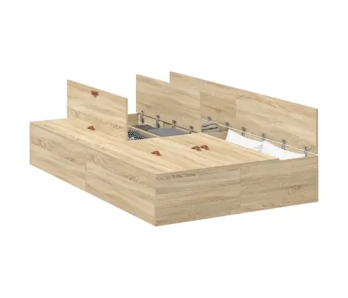 Voodi Hoiukohaga Raam Sonoma Tamm 120 X 190 Cm Tehispuit