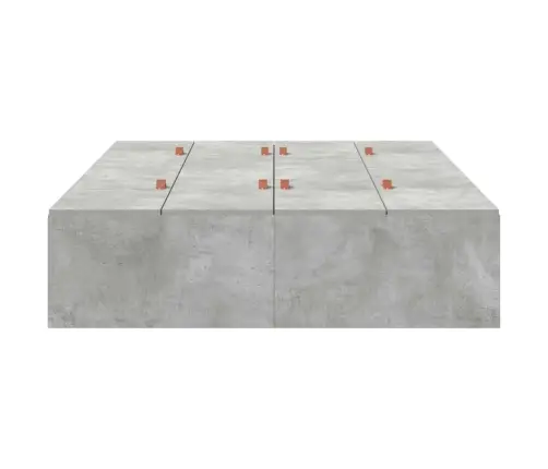 Gultas Rāmis Ar Uzglabāšanu Pelēkā Betona Krāsā 120X190 Cm Vidaxl