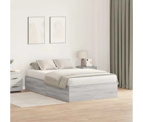 Lova Su Daiktų Laikymo Vieta Pilkas Sonoma 120 X 190 Cm