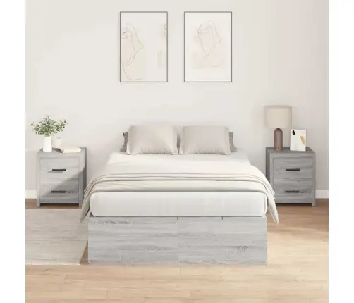 Lova Su Daiktų Laikymo Vieta Pilkas Sonoma 120 X 190 Cm