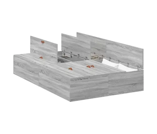 Lova Su Daiktų Laikymo Vieta Pilkas Sonoma 120 X 190 Cm