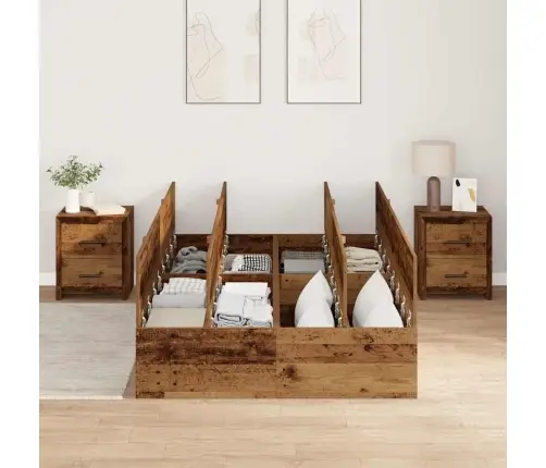 Uzglabāšanas Gulta Vecā Koka 120 X 190 Cm Vidaxl