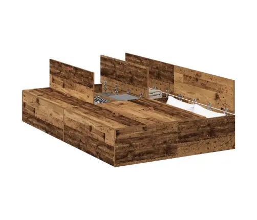 Uzglabāšanas Gulta Vecā Koka 120 X 190 Cm Vidaxl