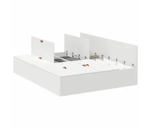 Baltā Uzglabāšanas Gultas Rāmīša Izmērs 140 X 190 Cm Vidaxl