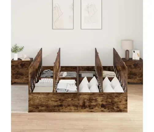 Uzglabāšanas Gulta Rūsganā Ozola Krāsā 140X190 Cm Vidaxl