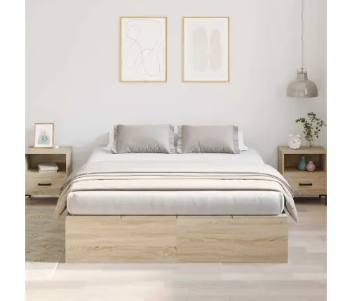 Uzglabāšanas Gultas Rāmis Sonoma Ozols 135X190 Cm Vidaxl