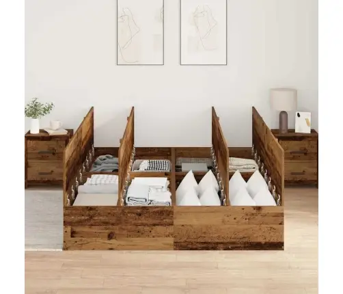 Uzglabāšanas Gultas Rāmja Vecs Koks 135 X 190 Cm Vidaxl