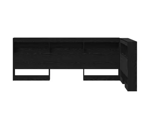 Uzglabāšanas Galvas Balsts Melns Ozols 80 Cm Inženierijas Koks Vidaxl