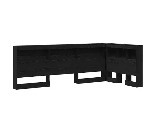 Uzglabāšanas Galvas Balsts Melns Ozols 80 Cm Inženierijas Koks Vidaxl