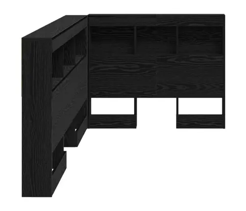 Uzglabāšanas Galvas Balsts Melns Ozols 80 Cm Inženierijas Koks Vidaxl